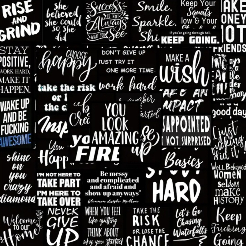 NEW 61Pc Inspirational Graffiti Word Stickers